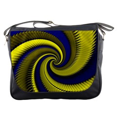 Blue Gold Dragon Spiral Messenger Bags by designworld65