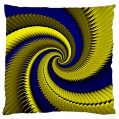 Blue Gold Dragon Spiral Large Cushion Case (one Side) by designworld65