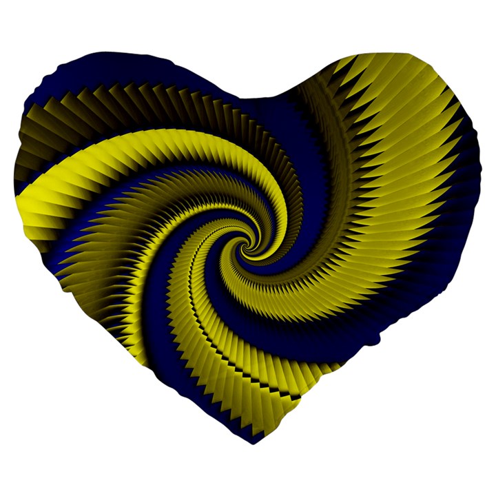 Blue Gold Dragon Spiral Large 19  Premium Heart Shape Cushions