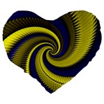 Blue Gold Dragon Spiral Large 19  Premium Heart Shape Cushions Back