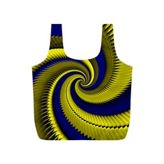 Blue Gold Dragon Spiral Full Print Recycle Bags (s)  by designworld65