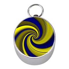 Blue Gold Dragon Spiral Mini Silver Compasses by designworld65