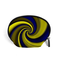 Blue Gold Dragon Spiral Accessory Pouches (small)  by designworld65