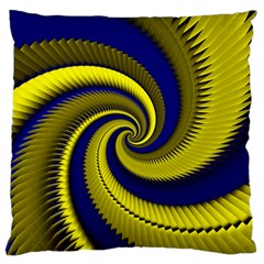 Blue Gold Dragon Spiral Standard Flano Cushion Case (one Side) by designworld65