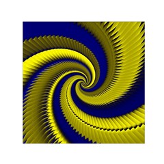 Blue Gold Dragon Spiral Small Satin Scarf (square) by designworld65