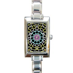 Colored Window Mandala Rectangle Italian Charm Watch by designworld65