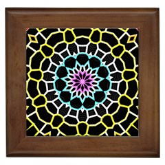 Colored Window Mandala Framed Tiles by designworld65