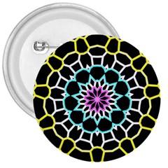 Colored Window Mandala 3  Buttons by designworld65