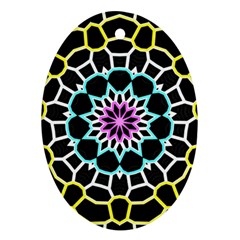 Colored Window Mandala Ornament (oval)