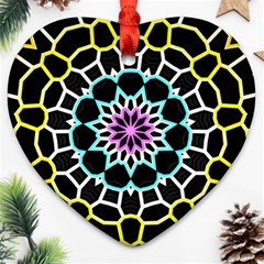 Colored Window Mandala Ornament (heart)