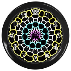 Colored Window Mandala Wall Clocks (black) by designworld65