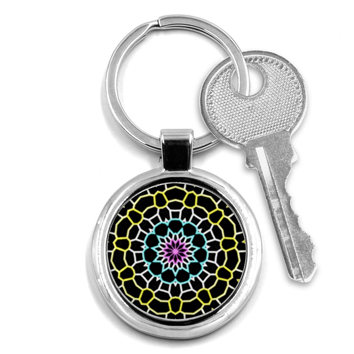 Colored Window Mandala Key Chains (Round) 