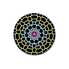 Colored Window Mandala Magnet 3  (round) by designworld65