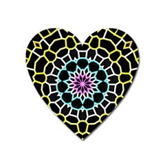 Colored Window Mandala Heart Magnet