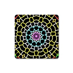 Colored Window Mandala Square Magnet by designworld65