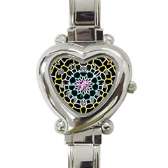 Colored Window Mandala Heart Italian Charm Watch by designworld65