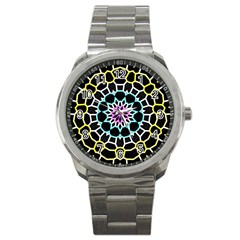 Colored Window Mandala Sport Metal Watch by designworld65