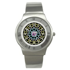 Colored Window Mandala Stainless Steel Watch by designworld65