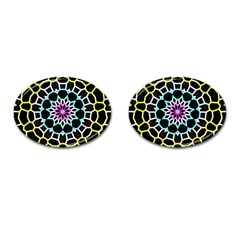 Colored Window Mandala Cufflinks (oval) by designworld65