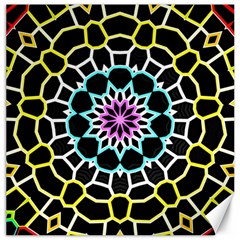 Colored Window Mandala Canvas 16  X 16   by designworld65