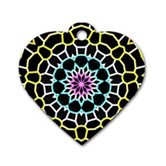 Colored Window Mandala Dog Tag Heart (two Sides) by designworld65