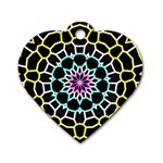 Colored Window Mandala Dog Tag Heart (Two Sides) Front