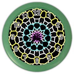 Colored Window Mandala Color Wall Clocks by designworld65