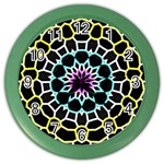 Colored Window Mandala Color Wall Clocks Front