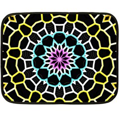 Colored Window Mandala Double Sided Fleece Blanket (mini)  by designworld65