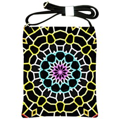 Colored Window Mandala Shoulder Sling Bags by designworld65