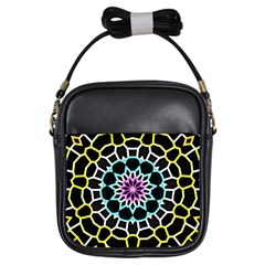 Colored Window Mandala Girls Sling Bags by designworld65