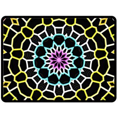 Colored Window Mandala Fleece Blanket (large)  by designworld65