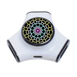 Colored Window Mandala 3-Port USB Hub Front