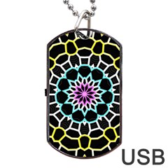 Colored Window Mandala Dog Tag Usb Flash (one Side) by designworld65