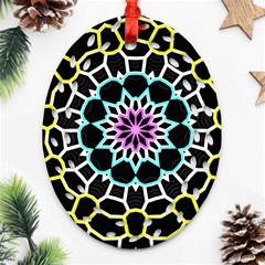 Colored Window Mandala Oval Filigree Ornament (two Sides)