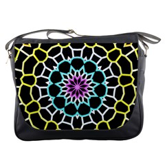 Colored Window Mandala Messenger Bags by designworld65