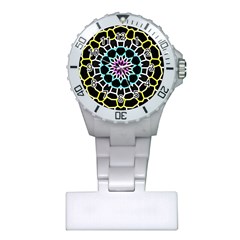 Colored Window Mandala Plastic Nurses Watch by designworld65