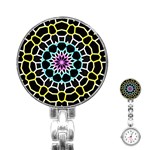 Colored Window Mandala Stainless Steel Nurses Watch Front