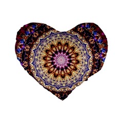 Dreamy Mandala Standard 16  Premium Flano Heart Shape Cushions by designworld65