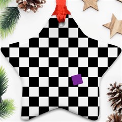 Dropout Purple Check Ornament (star)