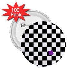 Dropout Purple Check 2 25  Buttons (100 Pack) 