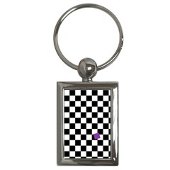 Dropout Purple Check Key Chains (rectangle)  by designworld65