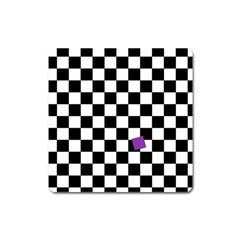 Dropout Purple Check Square Magnet by designworld65