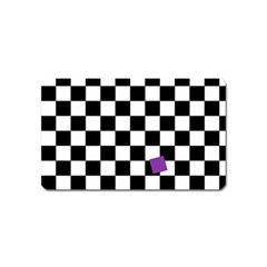 Dropout Purple Check Magnet (name Card) by designworld65