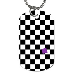 Dropout Purple Check Dog Tag (two Sides) by designworld65