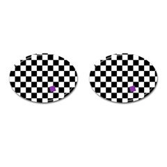 Dropout Purple Check Cufflinks (oval)