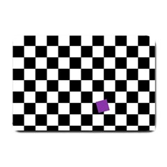 Dropout Purple Check Small Doormat  by designworld65