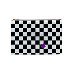 Dropout Purple Check Cosmetic Bag (medium)  by designworld65