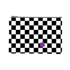 Dropout Purple Check Cosmetic Bag (large)  by designworld65