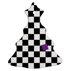 Dropout Purple Check Ornament (christmas Tree) 